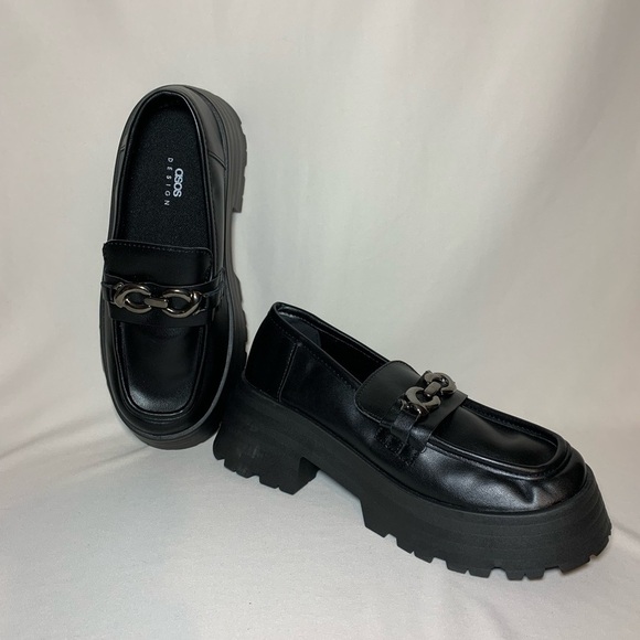 ASOS Design chunky heel shoes sz 7 black - Picture 10 of 13